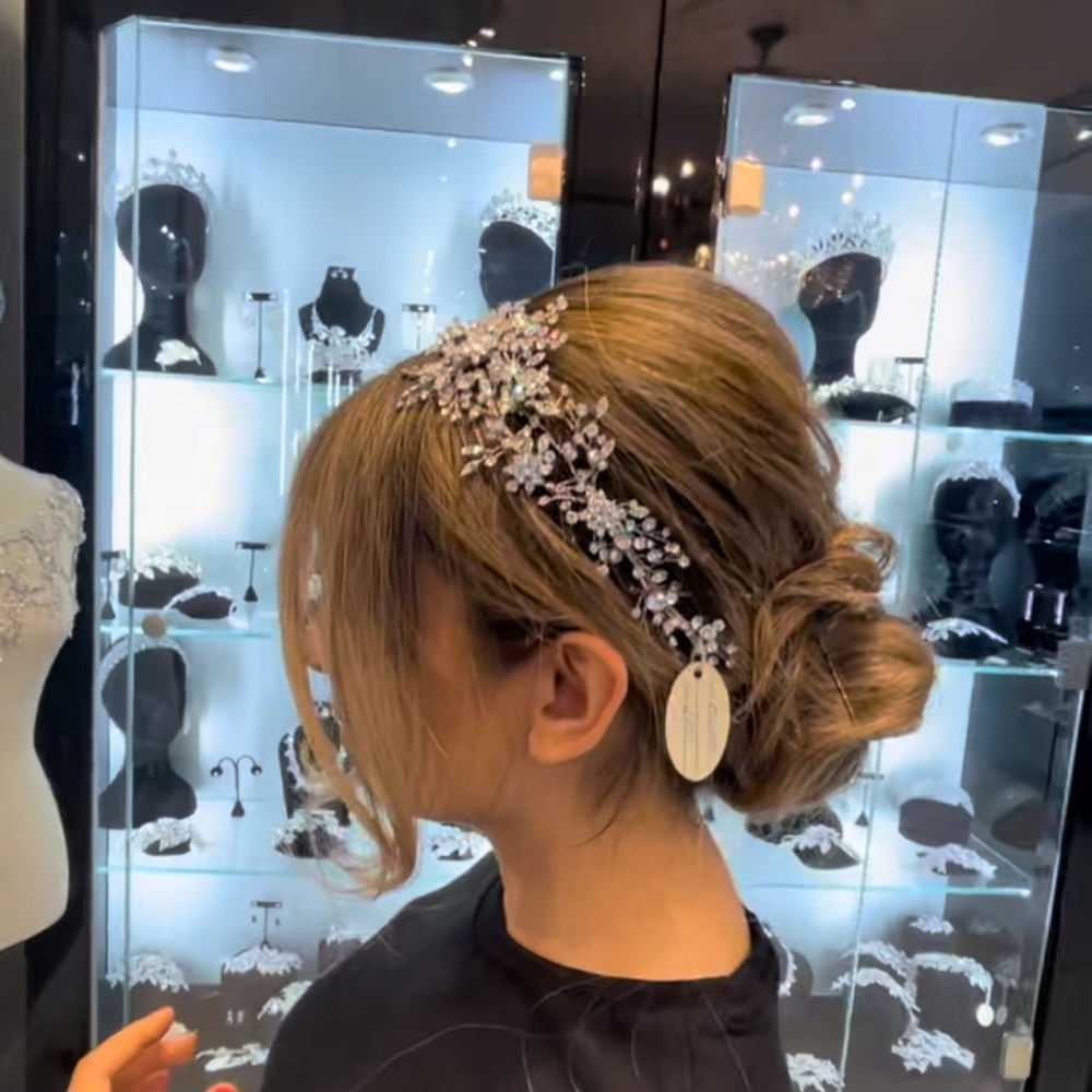 Swarovski crystal head piece bridal